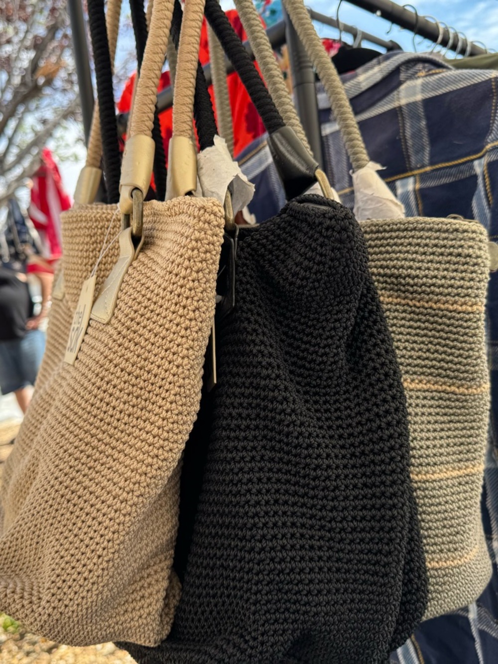 The Sak Crochet Stripe Tote Bundle of Three